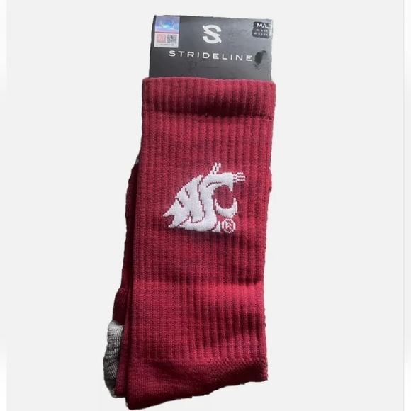 NWT Unisex Washington State University Cougars Strideline Crew Socks - Picture 2 of 5